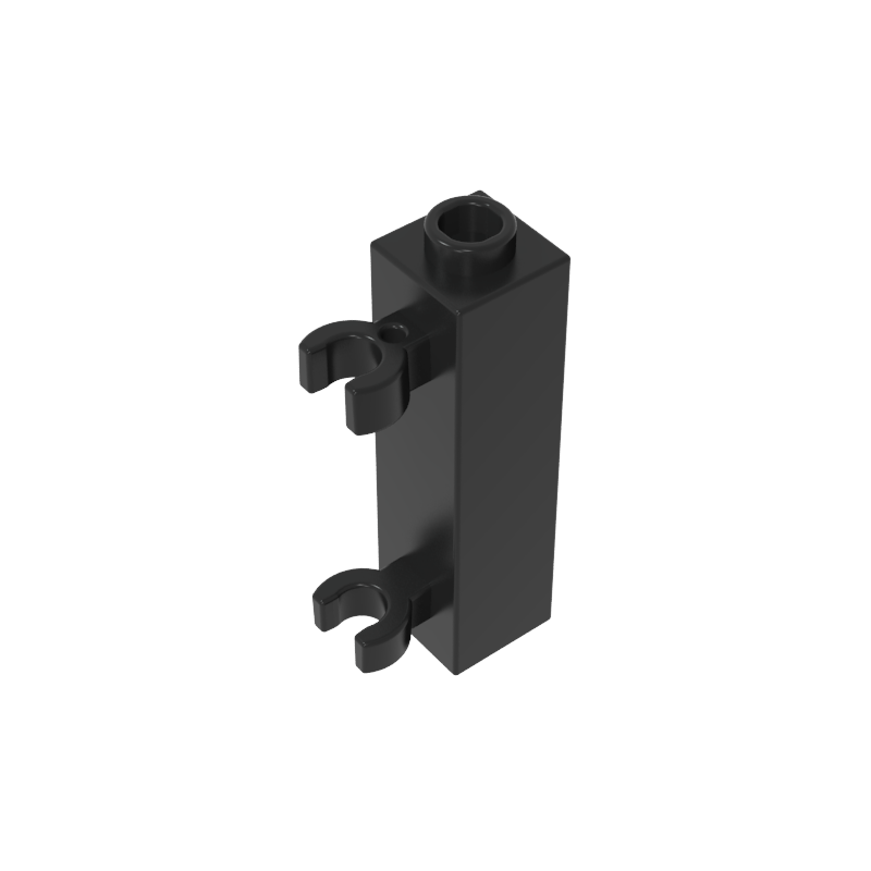 60583b | Brick, Modified 1 x 1 x 3 with 2 Clips (Vertical Grip) - Hollow Stud