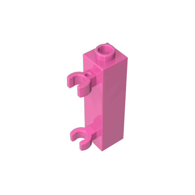 60583b | Brick, Modified 1 x 1 x 3 with 2 Clips (Vertical Grip) - Hollow Stud