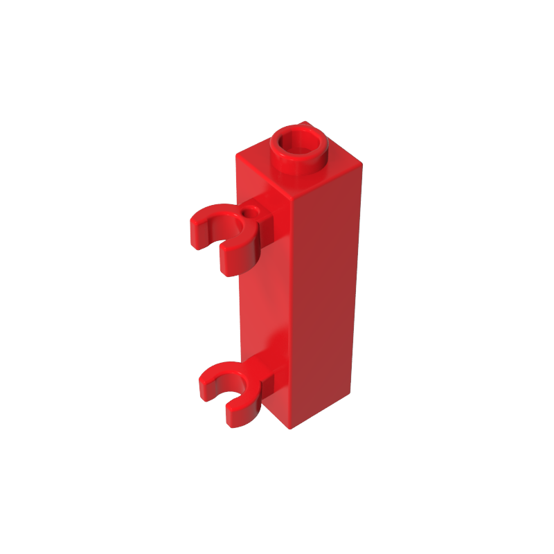60583b | Brick, Modified 1 x 1 x 3 with 2 Clips (Vertical Grip) - Hollow Stud