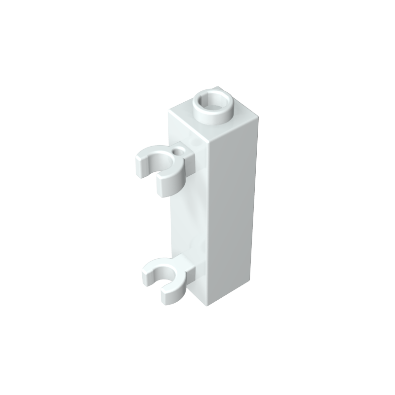 60583b | Brick, Modified 1 x 1 x 3 with 2 Clips (Vertical Grip) - Hollow Stud