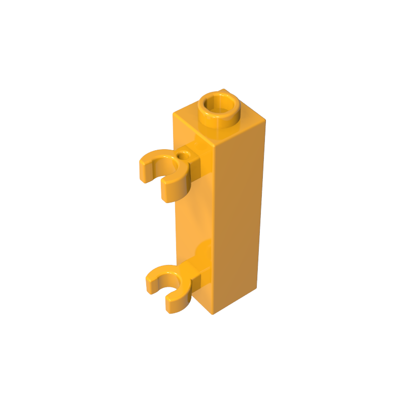 60583b | Brick, Modified 1 x 1 x 3 with 2 Clips (Vertical Grip) - Hollow Stud