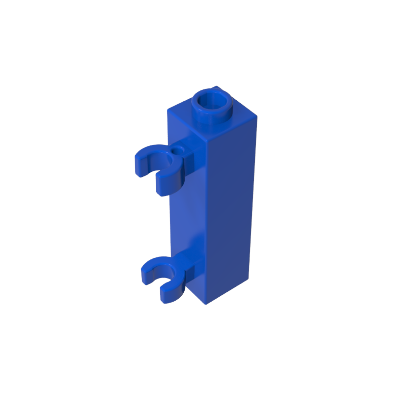 60583b | Brick, Modified 1 x 1 x 3 with 2 Clips (Vertical Grip) - Hollow Stud