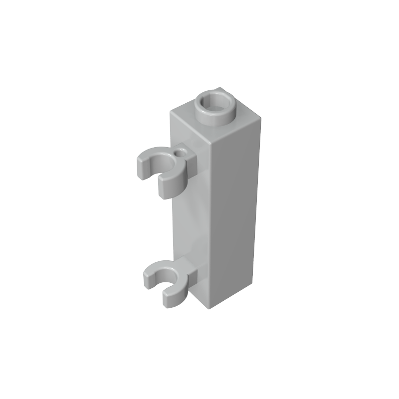 60583b | Brick, Modified 1 x 1 x 3 with 2 Clips (Vertical Grip) - Hollow Stud