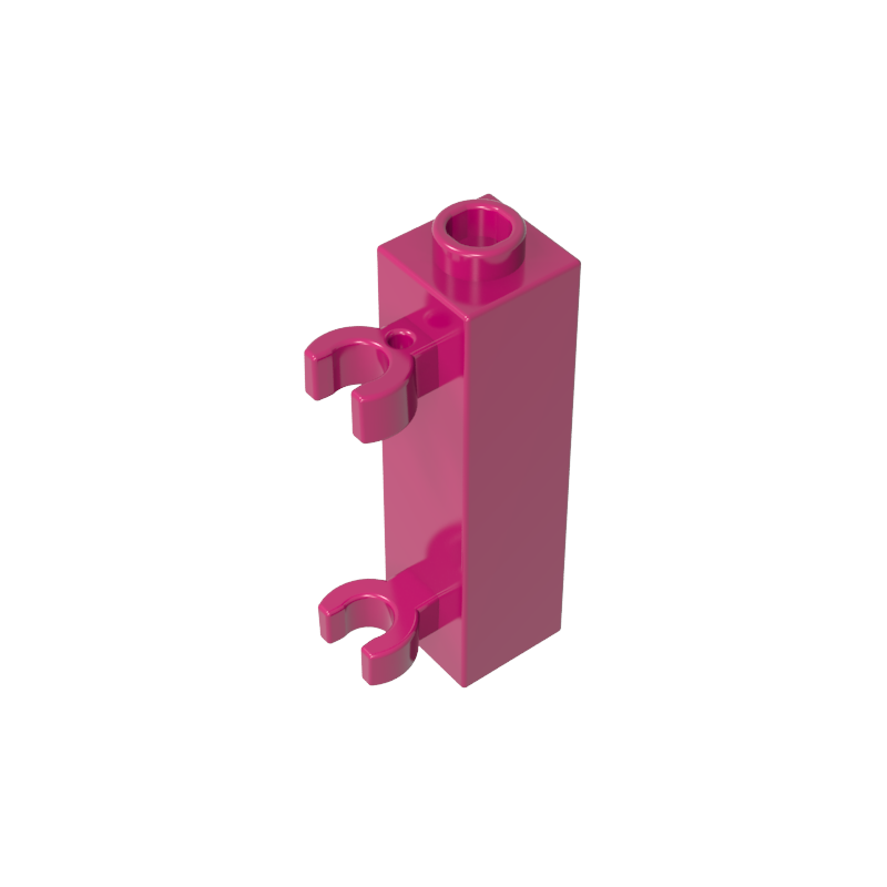 60583b | Brick, Modified 1 x 1 x 3 with 2 Clips (Vertical Grip) - Hollow Stud