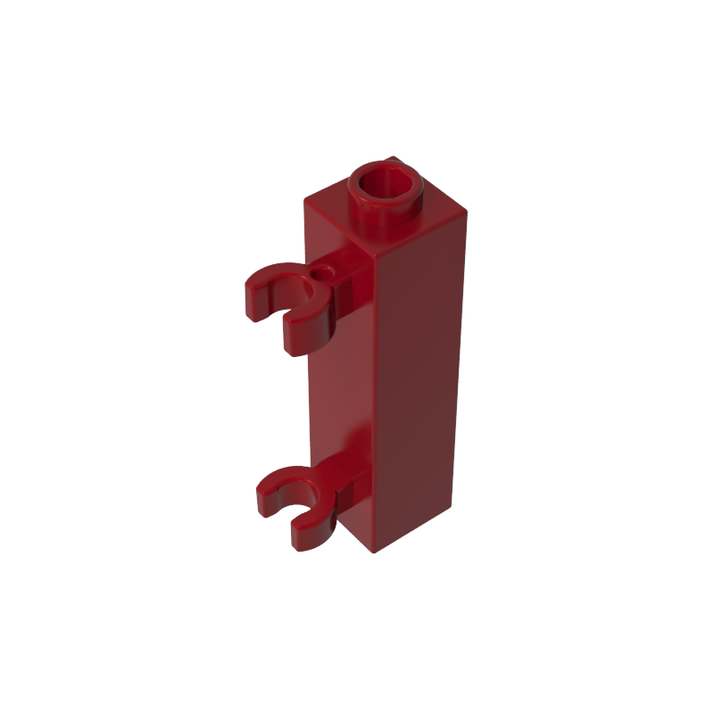 60583b | Brick, Modified 1 x 1 x 3 with 2 Clips (Vertical Grip) - Hollow Stud