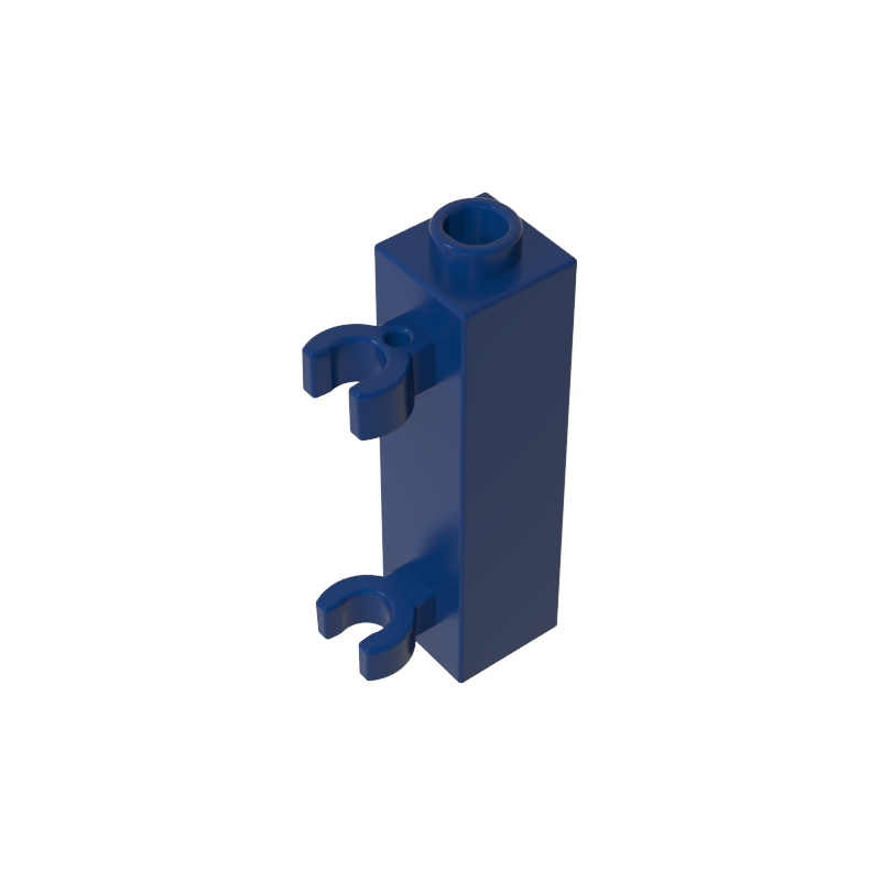 60583b | Brick, Modified 1 x 1 x 3 with 2 Clips (Vertical Grip) - Hollow Stud