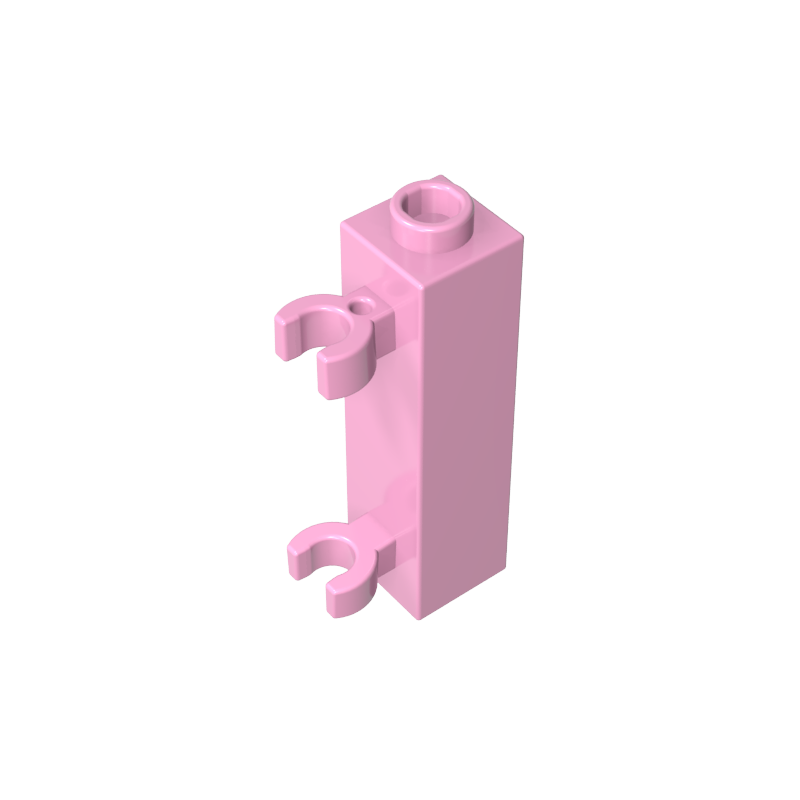 60583b | Brick, Modified 1 x 1 x 3 with 2 Clips (Vertical Grip) - Hollow Stud