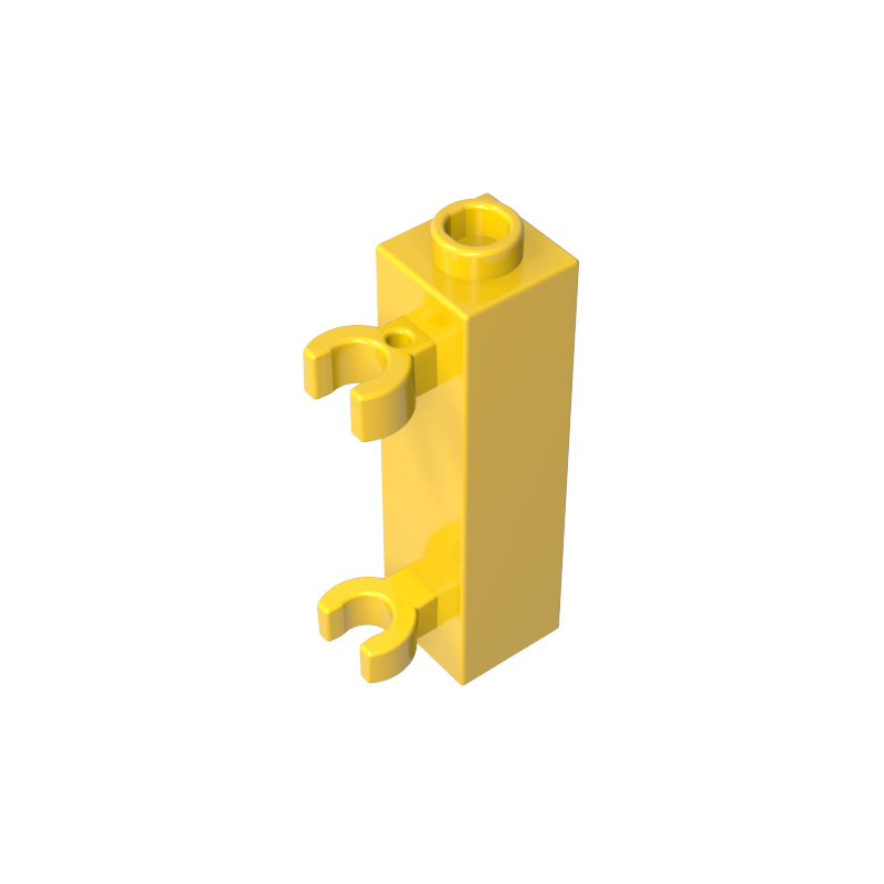 60583b | Brick, Modified 1 x 1 x 3 with 2 Clips (Vertical Grip) - Hollow Stud