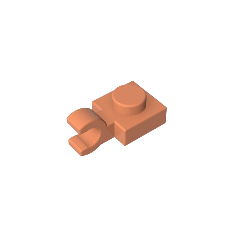 61252 | Plate, Modified 1 x 1 with U Clip (Horizontal Grip)