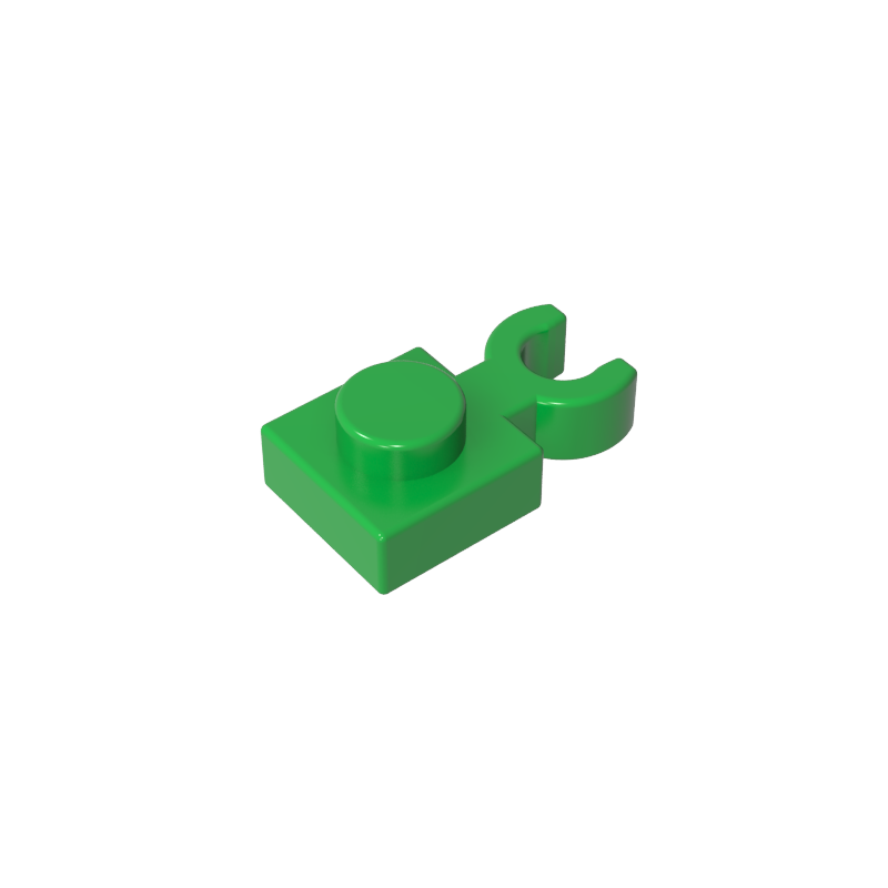 60897 | Plate, Modified 1 x 1 with Open O Clip Thin (Vertical Grip)