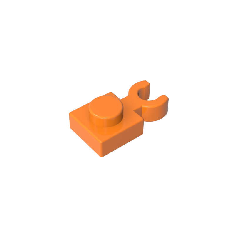 60897 | Plate, Modified 1 x 1 with Open O Clip Thin (Vertical Grip)