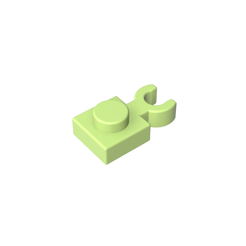 60897 | Plate, Modified 1 x 1 with Open O Clip Thin (Vertical Grip)