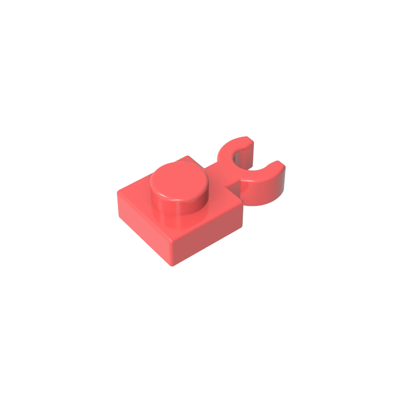 60897 | Plate, Modified 1 x 1 with Open O Clip Thin (Vertical Grip)