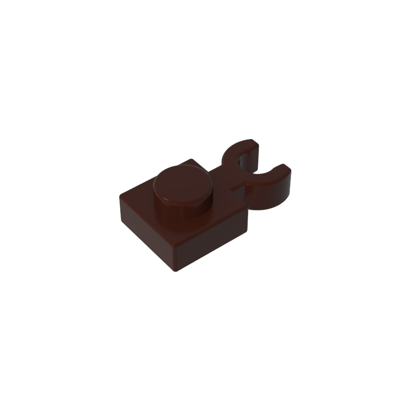 60897 | Plate, Modified 1 x 1 with Open O Clip Thin (Vertical Grip)