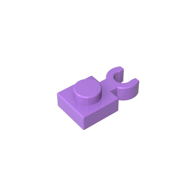 60897 | Plate, Modified 1 x 1 with Open O Clip Thin (Vertical Grip)