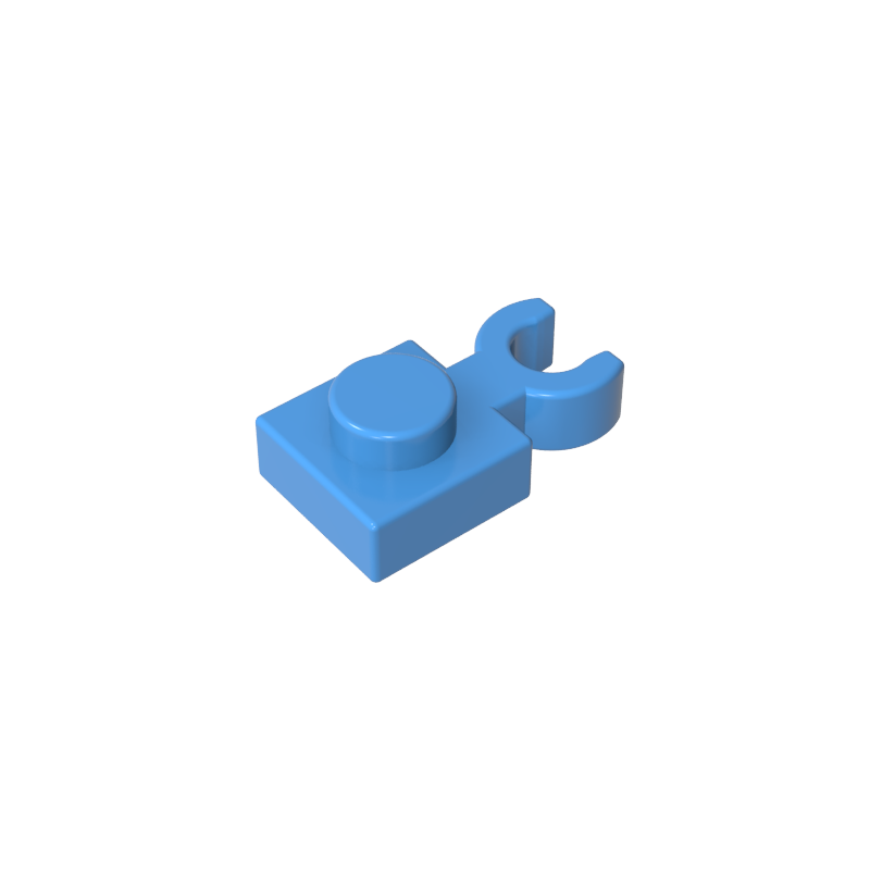 60897 | Plate, Modified 1 x 1 with Open O Clip Thin (Vertical Grip)
