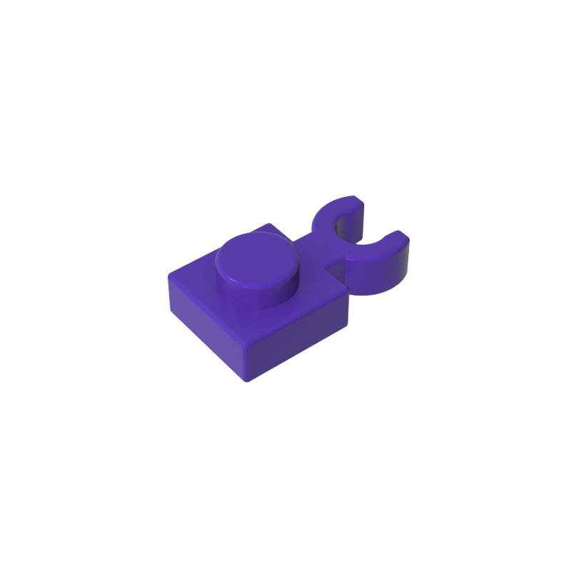 60897 | Plate, Modified 1 x 1 with Open O Clip Thin (Vertical Grip)