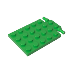 92099 | Plate, Modified 4 x 6 with Trap Door Hinge (Long Pins)