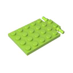 92099 | Plate, Modified 4 x 6 with Trap Door Hinge (Long Pins)