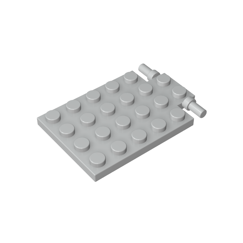 92099 | Plate, Modified 4 x 6 with Trap Door Hinge (Long Pins)
