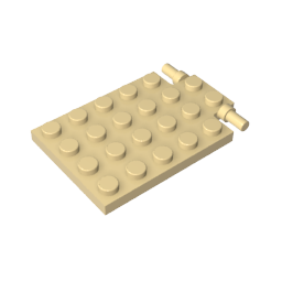 92099 | Plate, Modified 4 x 6 with Trap Door Hinge (Long Pins)