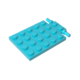 92099 | Plate, Modified 4 x 6 with Trap Door Hinge (Long Pins)