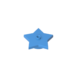 39611 | Plate, Round 4 x 4 x 2/3 with Star and Open Stud