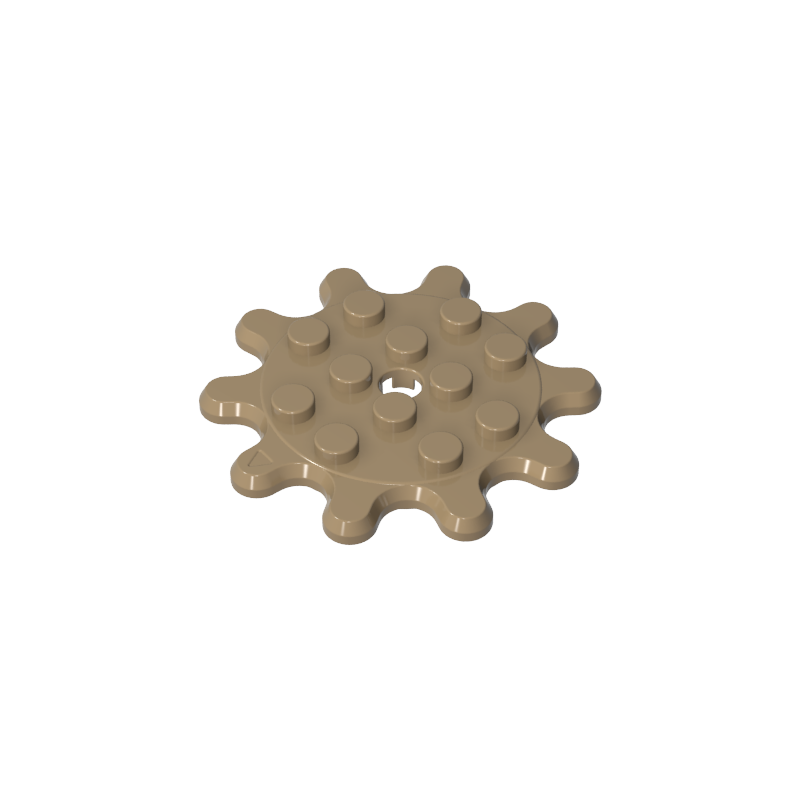 35443 | Plate, Round 4 x 4 Gear 10 Tooth