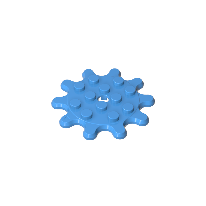 35443 | Plate, Round 4 x 4 Gear 10 Tooth