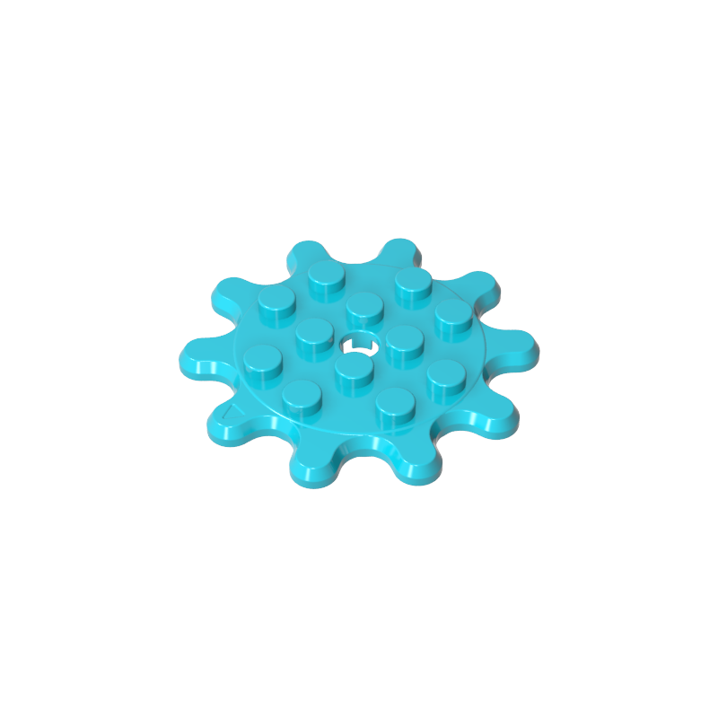 35443 | Plate, Round 4 x 4 Gear 10 Tooth