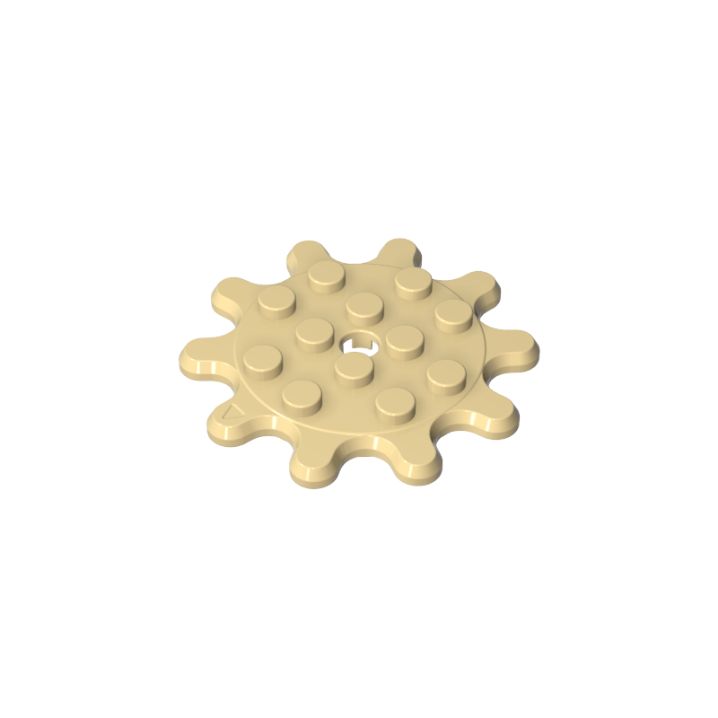 35443 | Plate, Round 4 x 4 Gear 10 Tooth