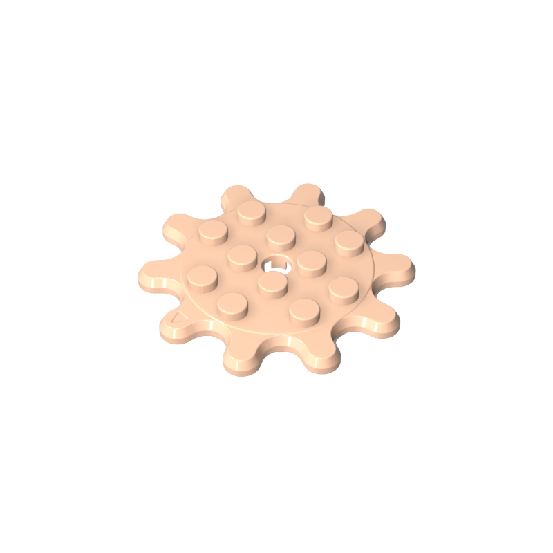 35443 | Plate, Round 4 x 4 Gear 10 Tooth
