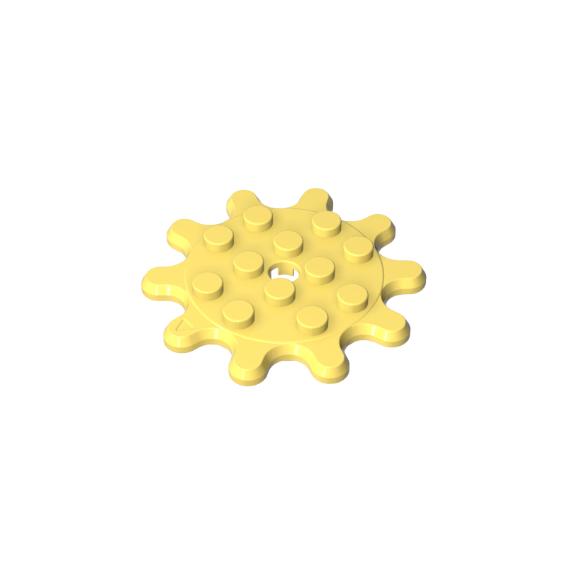 35443 | Plate, Round 4 x 4 Gear 10 Tooth