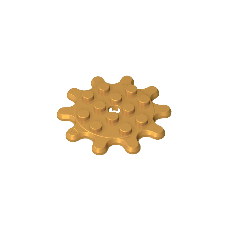 35443 | Plate, Round 4 x 4 Gear 10 Tooth