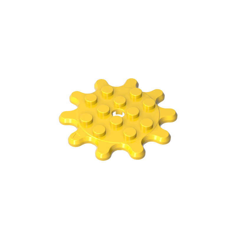 35443 | Plate, Round 4 x 4 Gear 10 Tooth