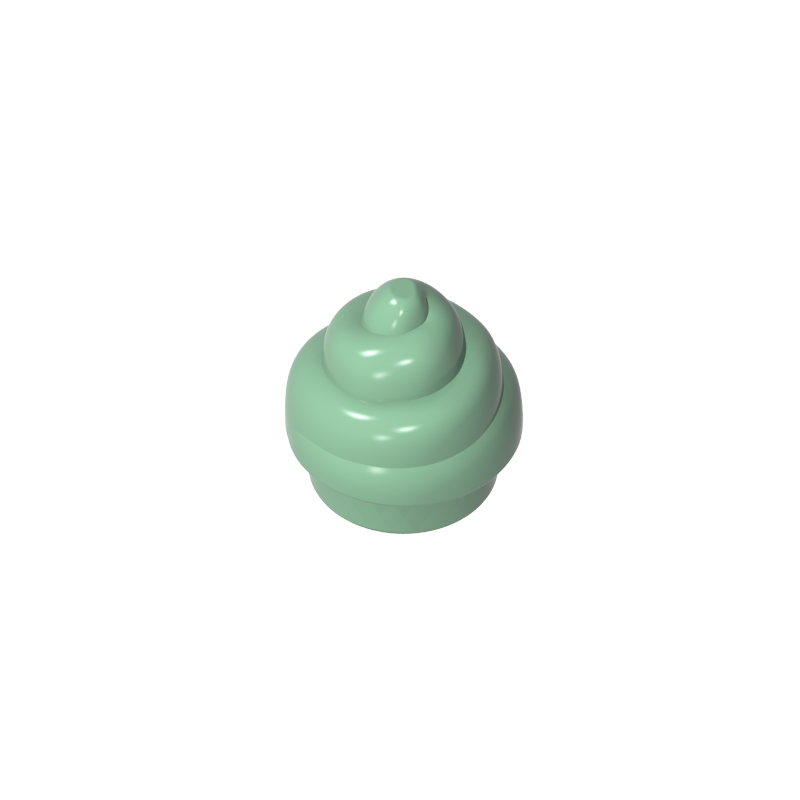 53119 | Plate, Round 1 x 1 with Horizontal Swirl / Twist