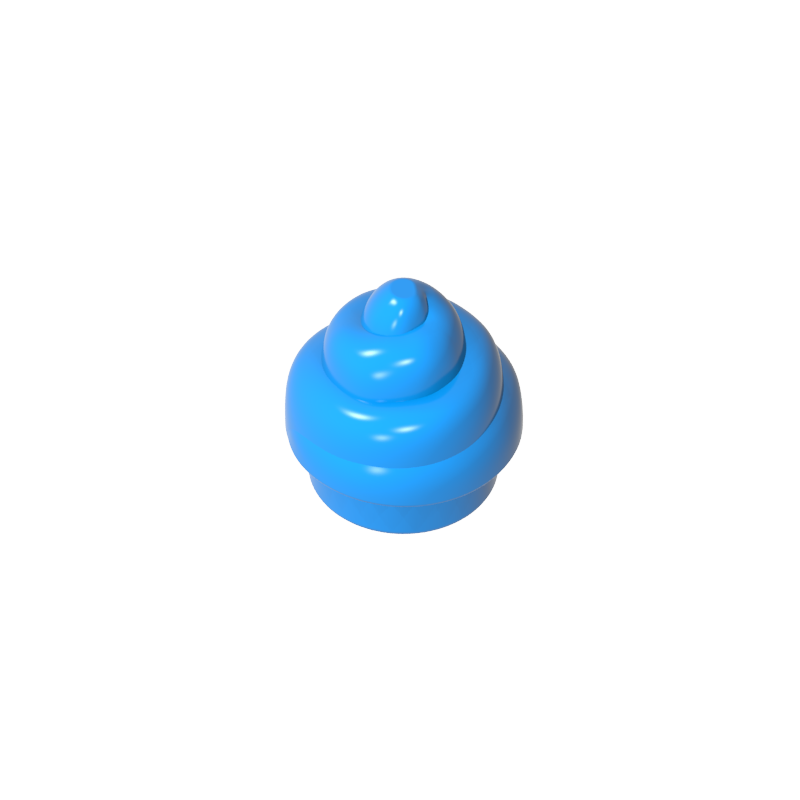 53119 | Plate, Round 1 x 1 with Horizontal Swirl / Twist