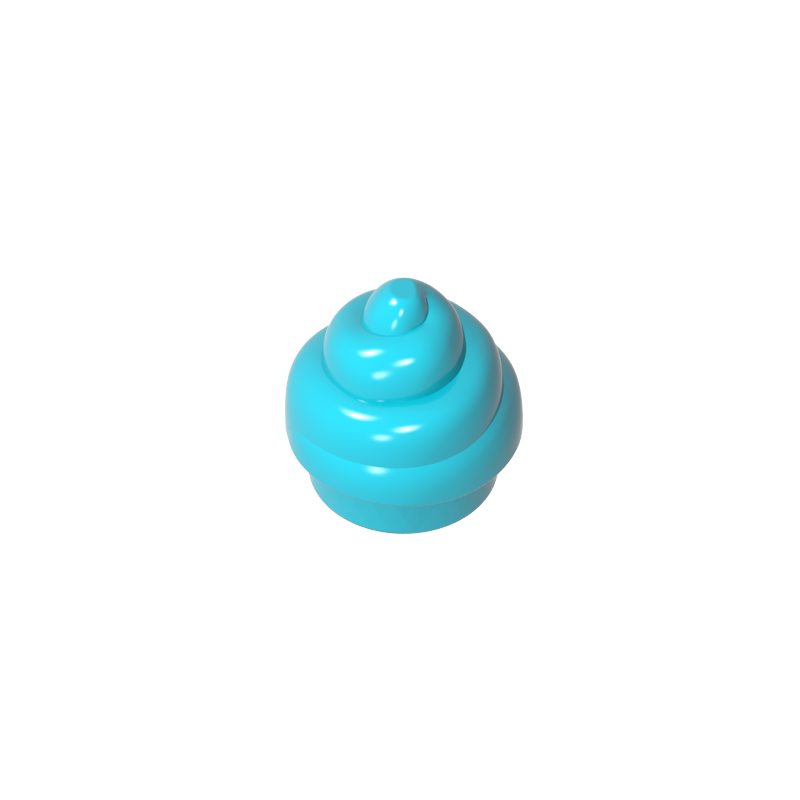 53119 | Plate, Round 1 x 1 with Horizontal Swirl / Twist