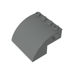 61487 | Slope, Curved 4 x 4 x 2 with 4 Studs and Pin Holes
