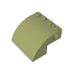 61487 | Slope, Curved 4 x 4 x 2 with 4 Studs and Pin Holes