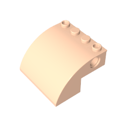 61487 | Slope, Curved 4 x 4 x 2 with 4 Studs and Pin Holes