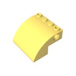 61487 | Slope, Curved 4 x 4 x 2 with 4 Studs and Pin Holes