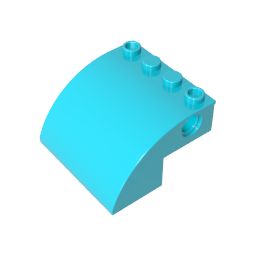 61487 | Slope, Curved 4 x 4 x 2 with 4 Studs and Pin Holes