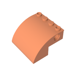 61487 | Slope, Curved 4 x 4 x 2 with 4 Studs and Pin Holes