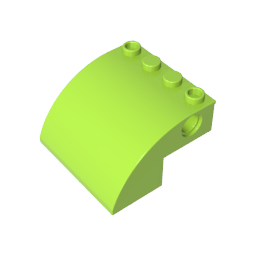 61487 | Slope, Curved 4 x 4 x 2 with 4 Studs and Pin Holes