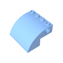 61487 | Slope, Curved 4 x 4 x 2 with 4 Studs and Pin Holes