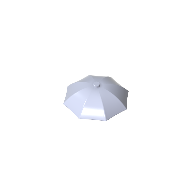 4094b | Utensil Umbrella Top with No Bottom Flaps, 6 x 6 with Top Stud