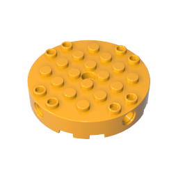 18897 | Brick, Round 6 x 6 with 4 Side Pin Holes and Center Hole
