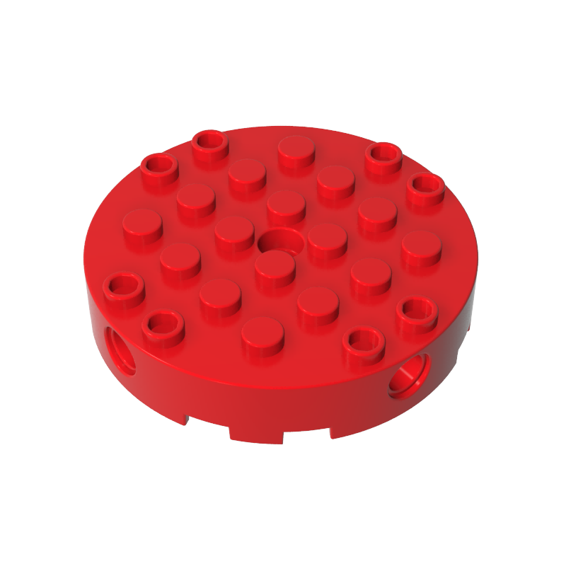 18897 | Brick, Round 6 x 6 with 4 Side Pin Holes and Center Hole
