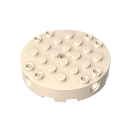 18897 | Brick, Round 6 x 6 with 4 Side Pin Holes and Center Hole